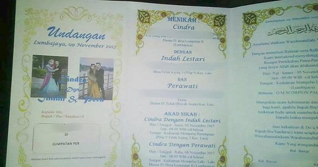 Wedding Invitation Of One Groom And His Two Brides Goes Viral