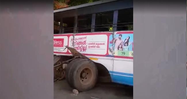 ഓ​ടി​ക്കൊ​ണ്ടി​രു​ന്ന കെ​എ​സ്ആ​ര്‍​ടി​സി ബ​സി​ന്‍റെ ട​യ​ര്‍ ഊ​രി​ത്തെ​റി​ച്ചു; ഒ​ഴി​വാ​യ​ത് വ​ന്‍ ദു​ര​ന്തം