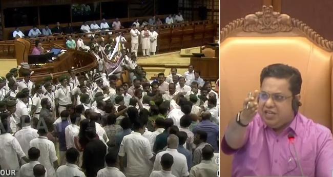 സ്വ​ര്‍​ണ​പ്പാ​ളി വി​വാ​ദം: സ​ഭ​യി​ൽ ഇ​ന്നും പ്ര​തി​പ​ക്ഷ പ്ര​തി​ഷേ​ധം, ഉ​ന്തും​ത​ള്ളും; ക്ഷു​ഭി​ത​നാ​യി സ്പീ​ക്ക​ർ