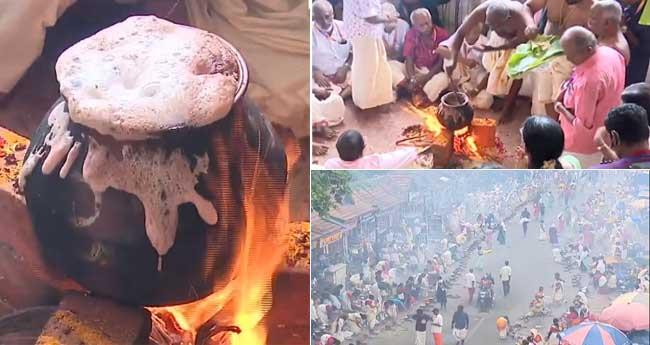 പ​ണ്ടാ​ര അ​ടു​പ്പി​ല്‍ തീ ​പ​ക​ര്‍​ന്നു; ആ​റ്റു​കാ​ല​മ്മ​യ്ക്ക് പൊ​ങ്കാ​ല​യ​ർ​പ്പി​ച്ച് ഭ​ക്ത​ല​ക്ഷ​ങ്ങ​ൾ