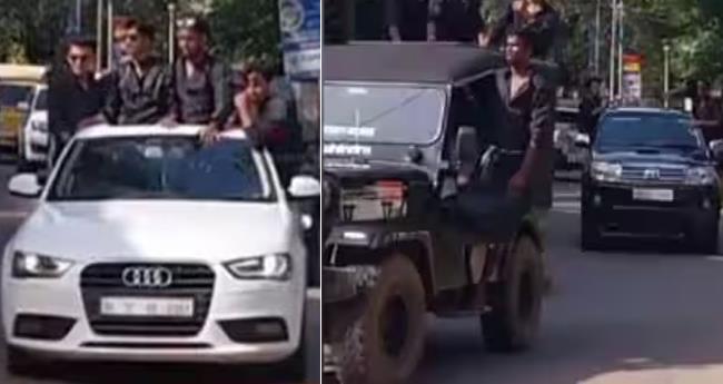ഡോ​റു​ക​ളി​ലി​രു​ന്ന് യാ​ത്ര, നി​ര​ത്തി​ൽ അ​തി​രു​വി​ട്ട ഓ​ണാ​ഘോ​ഷം; വി​ദ്യാ​ർ​ഥി​ക​ൾ​ക്കെ​തി​രേ കേ​സ്
