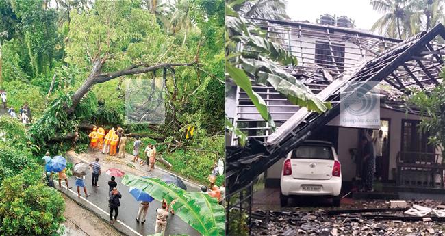 ക​ന​ത്ത മ​ഴ, കൊ​ടു​ങ്കാ​റ്റ്: സം​സ്ഥാ​ന​ത്ത് പ​ല​യി​ട​ത്തും നാ​ശ​ന​ഷ്ട​ങ്ങ​ൾ, വീ​ടു​ക​ൾ ത​ക​ർ​ന്നു
