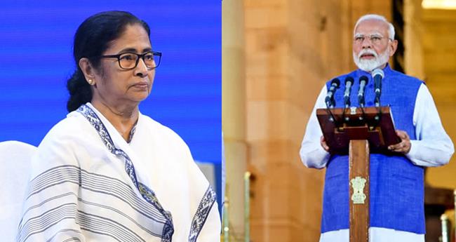 മോ​ദി​യു​ടെ സ​ത്യ​പ്ര​തി​ജ്ഞ "ഇ​രു​ട്ടി​ലാ​ക്കി' മ​മ​ത