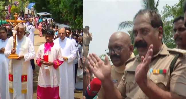 കു​രി​ശ് പൊ​ളി​ച്ച ​ഭൂമി​യി​ലേ​ക്ക് കു​രി​ശി​ന്‍റെ വ​ഴി​യു​മാ​യി വി​ശ്വാ​സി​ക​ൾ; ത​ട​ഞ്ഞ് വ​നം​വ​കു​പ്പ്