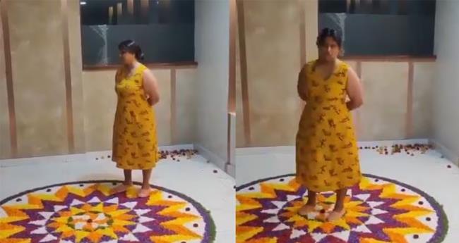 കു​ട്ടി​ക​ള്‍ ഒ​രു​ക്കി​യ പൂ​ക്ക​ളം ച​വി​ട്ടി​ത്തെ​റി​പ്പി​ച്ച സം​ഭ​വം; മ​ല​യാ​ളി യു​വ​തി​ക്കെ​തി​രേ കേ​സ്