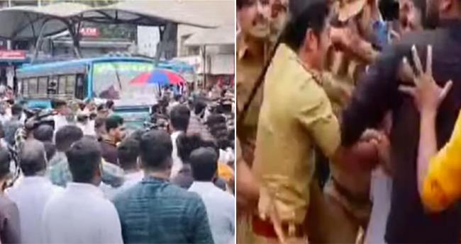 സ്വ​കാ​ര്യ​ബ​സി​ടി​ച്ച് വി​ദ്യാ​ർ​ഥി മ​രി​ച്ച സം​ഭ​വം: പേ​രാ​മ്പ്ര​യി​ൽ ബ​സ് ത​ട​യ​ൽ സ​മ​ര​ത്തി​ൽ സം​ഘ​ർ​ഷം