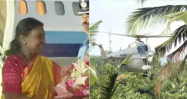 രാ​ഷ്ട്ര​പ​തി ദ്രൗ​പ​തി മു​ര്‍​മു പ്ര​മാ​ട​ത്ത്; റോ​ഡ് മാ​ർ​ഗം പ​മ്പ​യി​ലേ​ക്ക്