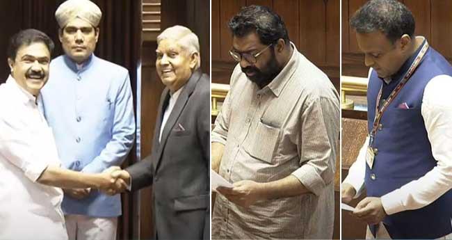 കേ​ര​ള​ത്തി​ല്‍ നി​ന്നു​ള്ള രാ​ജ്യ​സ​ഭാ എം​പി​മാ​ര്‍ സ​ത്യ​പ്ര​തി‍​ജ്ഞ ചെ​യ്തു