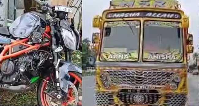 തൃ​ശൂ​രി​ൽ ലോ​റി​യും ബൈ​ക്കും കൂ​ട്ടി​യി​ടി​ച്ച് അ​പ​ക​ടം; യു​വാ​വി​ന് ദാ​രു​ണാ​ന്ത്യം