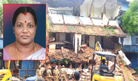 കോട്ടയം മെഡിക്കൽ കോളജിൽ കെട്ടിടം ഇടിഞ്ഞുവീണു മകൾക്ക് കൂട്ടിരിക്കാനെത്തിയ  അ​മ്മ​യ്ക്ക് ദാരുണാന്ത്യം