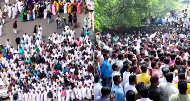 പാ​തി​രാ​റെ​യ്ഡി​ൽ പ്ര​തി​ഷേ​ധം ക​ത്തു​ന്നു; എ​സ്പി ഓ​ഫീ​സി​ലേ​ക്ക് യു​ഡി​എ​ഫ് മാ​ർ​ച്ച്