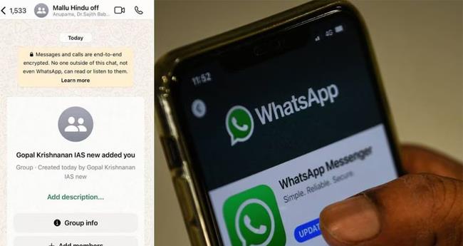 മ​താ​ടി​സ്ഥാ​ന​ത്തി​ല്‍ ഐ​എ​എ​സ് വാ​ട്‌​സ്ആ​പ്പ് ഗ്രൂ​പ്പ്; അ​ന്വേ​ഷ​ണം തു​ട​ങ്ങി