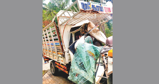 പി​ക്ക​പ്പ് വാ​ൻ മ​ര​ത്തി​ലി​ടി​ച്ചുമ​റി​ഞ്ഞ്  ഡ്രൈ​വ​ർ മ​രി​ച്ചു