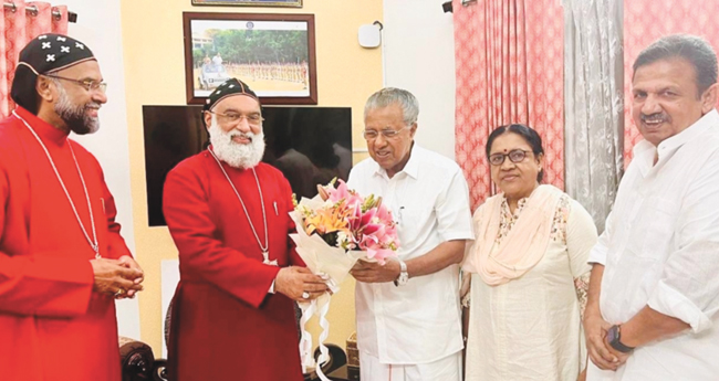 ശ്രേ​ഷ്ഠ കാ​തോ​ലി​ക്കാബാ​വ മു​ഖ്യ​മ​ന്ത്രി​യെ സ​ന്ദ​ർ​ശി​ച്ചു