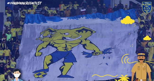 ബ്ലാ​സ്റ്റേ​ഴ്സ് ഫാൻ ബാ​ന​ര്‍ മ​ത്സ​രം