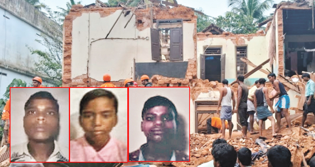 ഇരുനിലക്കെ​ട്ടി​ടം ഇ​ടി​ഞ്ഞു​വീ​ണ്  മൂ​ന്നു തൊ​ഴി​ലാ​ളി​ക​ള്‍ മ​രി​ച്ചു