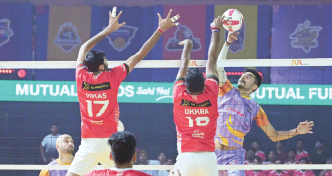 പ്രൈം ​​വോ​​ളി​​ബോ​​ളി​​ല്‍ കാ​​ലി​​ക്ക​​ട്ട് ഹീറോസിനു തു​​ട​​ര്‍​ച്ച​​യാ​​യ ര​​ണ്ടാം തോ​​ല്‍​വി