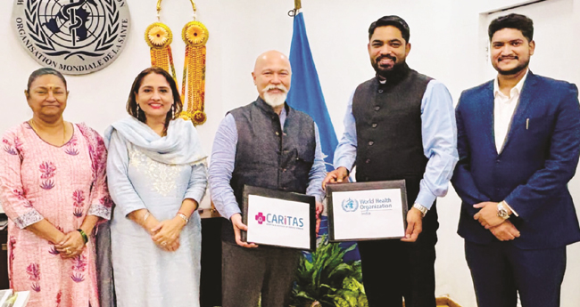 ലോകാരോഗ്യ സംഘടനയും കാരിത്താസ്  ഹോസ്പിറ്റല്‍ ട്രസ്റ്റും ധാരണാപത്രം ഒപ്പിട്ടു