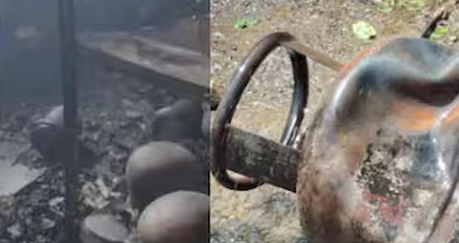 ഗ്യാ​സ് സി​ലി​ണ്ട​ർ പൊ​ട്ടി​ത്തെ​റി​ച്ചു; വീ​ടി​നു തീ​പി​ടി​ച്ചു