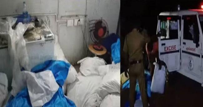 കൊ​ല്ല​ത്ത് 700 കി​ലോ​യോ​ളം ല​ഹ​രി വ​സ്തു​ക്ക​ൾ പി​ടി​കൂ​ടി; ഒ​രാ​ൾ അ​റ​സ്റ്റി​ൽ