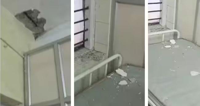 ആ​ശു​പ​ത്രി കെ​ട്ടി​ട​ത്തി​ന്‍റെ മേ​ല്‍​ക്കൂ​ര​യി​ല്‍ നി​ന്ന് കോ​ണ്‍​ക്രീ​റ്റ് അ​ട​ർ​ന്നു വീ​ണു