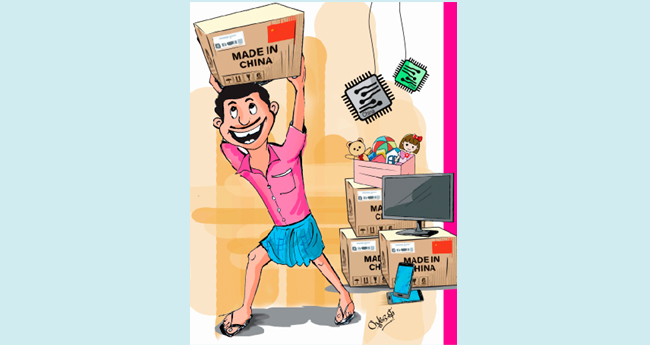 ചൈനയിൽനിന്ന് ഇറക്കുമതി  കുതിക്കുന്നു; കയറ്റുമതി  കിതയ്ക്കുന്നു