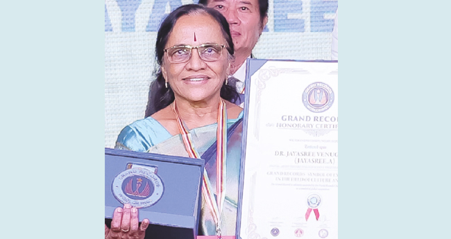 ഡോ. ജയശ്രീ വേണുഗോപാലിന് ആഗോള അംഗീകാരം