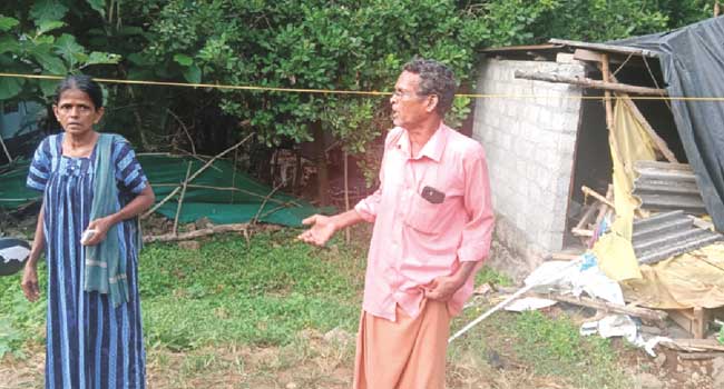 കാട്ടാന ആക്രമണത്തിൽ  വീട് തകർന്ന് വീട്ടമ്മയ്ക്കു പരിക്ക്