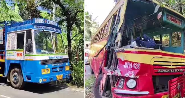 കെ​എ​സ്ആ​ർ​ടി​സി ബ​സും ലോ​റി​യും കൂ​ട്ടി​യി​ടി​ച്ചു; നി​ര​വ​ധി​പേ​ർ​ക്ക് പ​രി​ക്ക്