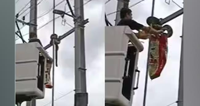 ട്രാ​ൻ​സ്ഫോ​മ​റി​നു മു​ക​ളി​ൽ പെ​രു​മ്പാ​മ്പ്; സാ​ഹ​സി​ക​മാ​യി ര​ക്ഷ​പെ​ടു​ത്തി
