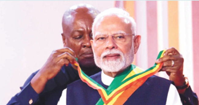മോ​ദി​ക്ക് ഘാ​ന​യു​ടെ  പരമോന്നത പു​ര​സ്കാ​രം