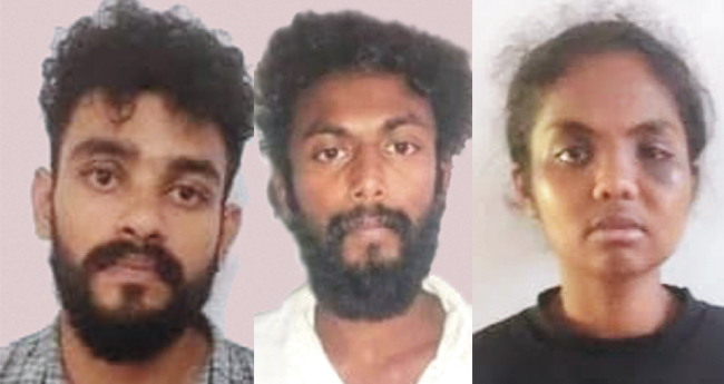 ഡോ​ക്ട​റെ വ​ടി​വാ​ള്‍ കാ​ട്ടി ഭീ​ഷ​ണി​പ്പെ​ടു​ത്തി ക​വ​ര്‍​ച്ച  യു​വ​തി​യ​ട​ക്കം മൂ​ന്നു ​പേ​ര്‍ അ​റ​സ്റ്റി​ല്‍