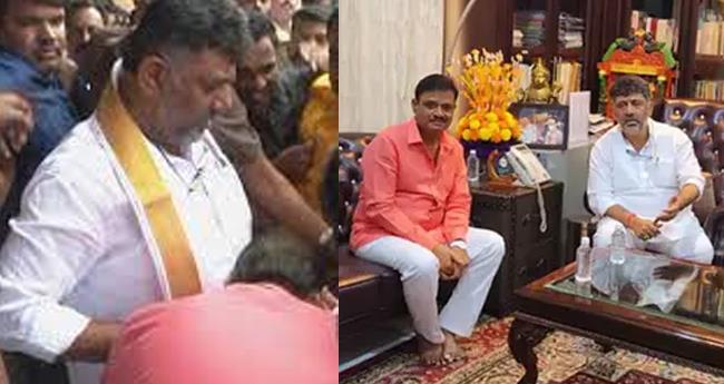 മ​ണ്ഡ​ല വി​ക​സ​ന​ത്തി​ന് ഫ​ണ്ട് വേ​ണം; ഡി.​കെ.​ശി​വ​കു​മാ​റി​ന്‍റെ കാ​ലു​പി​ടി​ച്ച് ബി​ജെ​പി എം​എ​ൽ​എ