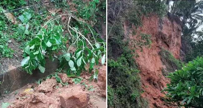 കനത്ത മഴ; പാ​പ​നാ​ശം ബ​ലി മ​ണ്ഡ​പ​ത്തി​ന്‍റെ പി​ന്‍​ഭാ​ഗ​ത്തെ കു​ന്നി​ടി​ഞ്ഞു