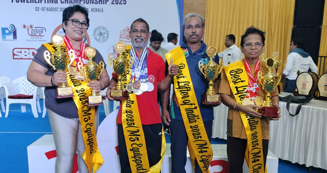 പ​വ​ര്‍ ലി​ഫ്റ്റിം​ഗ്: കേ​ര​ളം റ​ണ്ണ​ര്‍ അ​പ്പ്
