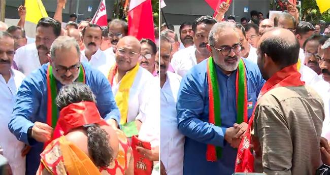 മു​ന​മ്പം സ​ന്ദ​ര്‍​ശി​ച്ച് ബി​ജെ​പി സം​സ്ഥാ​ന പ്ര​സി​ഡ​ന്‍റ്;  50 പേ​ര്‍ ബി​ജെ​പി​യി​ല്‍ ചേ​ര്‍​ന്നു