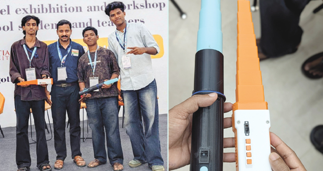 തെ​രു​വു​നാ​യ്ക്ക​ളെ തു​ര​ത്താ​ന്‍ ഇ​ല​ക്‌​ട്രോ​ണി​ക് വ​ടി;   ആ​ശ​യം വി​ക​സി​പ്പി​ച്ചെ​ടു​ത്ത​ത് സ്‌​കൂ​ള്‍ വി​ദ്യാ​ര്‍​ഥി​ക​ള്‍