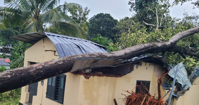 കാ​ല​വ​ർ​ഷ​ക്കെ​ടു​തി:  ത​ക​ർ​ന്ന​ത് 607 വീ​ടു​ക​ൾ; നാ​ലു മ​ര​ണം