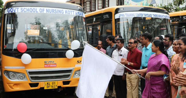 ന​ഴ്സിം​ഗ്  വി​ദ്യാ​ർ​ഥി​ക​ൾ​ക്കാ​യി എ​ട്ട് പു​തി​യ  ബ​സു​ക​ൾ