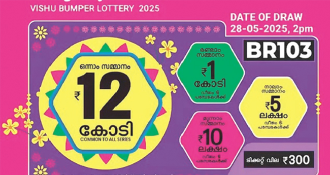 വി​ഷു ബം​പ​ർ  ന​റു​ക്കെ​ടു​പ്പ് നാ​ളെ