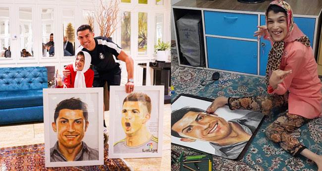 CR7 adorable gesture with disabled Iranian artist