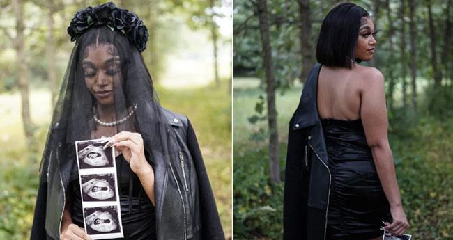 Funeral Themed Pregnancy Shoot