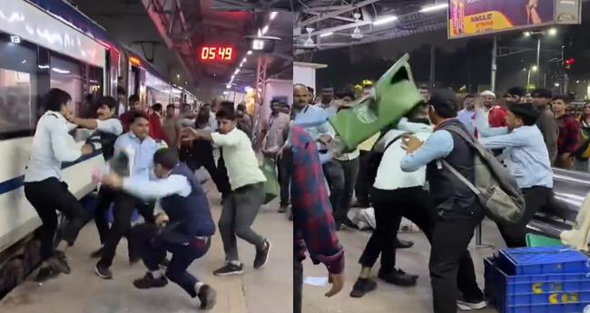 Vande Bharat Express Staff Brawl: IRCTC Employees Fight with Belts and Dustbins at Nizamuddin Station