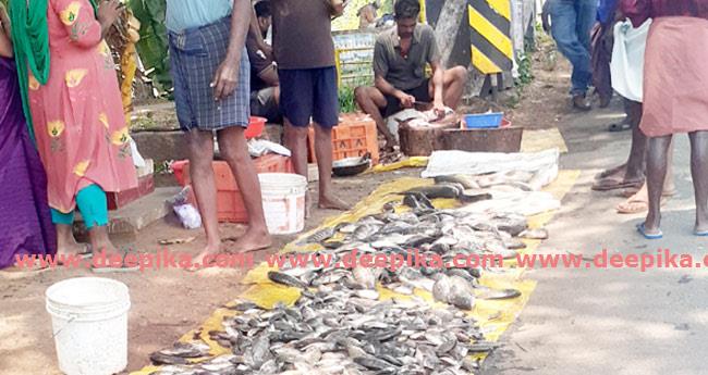 വ​ണ്ടി​ത്താ​വ​ള​ത്തു വ​ഴി​യോ​ര​ത്ത് ത​ക​ർ​പ്പ​ൻ മീ​ൻക​ച്ച​വ​ടം
