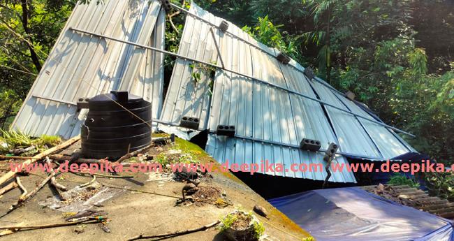 ചു​ഴ​ലി​ക്കാ​റ്റി​ൽ കെ​ട്ടി​ട​ങ്ങ​ൾ​ക്ക് നാ​ശന​ഷ്ട​ം, ഏ​ക്ക​റുക​ണ​ക്കി​ന് കൃ​ഷി നാ​ശ​വും