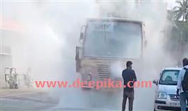 അ​ഞ്ച​ലി​ല്‍ ഓ​ടി​ക്കൊ​ണ്ടി​രു​ന്ന  കെ​എ​സ്ആ​ര്‍​ടി​സി ബ​സി​ന് തീ​പി​ടി​ച്ചു