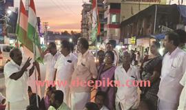 അ​ഞ്ച​ലി​ല്‍  കോ​ണ്‍​ഗ്ര​സ് പ്ര​വ​ര്‍​ത്ത​ക​രും  പോ​ലീ​സും ത​മ്മി​ല്‍ വാ​ക്കേ​റ്റം