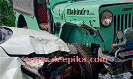 സ്കൂ​ൾ ജീ​പ്പും കാ​റും കൂ​ട്ടി​യി​ടി​ച്ച്  കുട്ടിക​ൾ ഉ​ൾ​പ്പെ​ടെ 14 പേ​ർ​ക്ക് പ​രി​ക്ക്