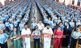 കു​ട്ടി​ക​ള്‍​ക്കൊ​പ്പം സൂംബ നൃ​ത്ത​വു​മാ​യി  മ​ന്ത്രി വി.​എ​ന്‍. വാ​സ​വ​ന്‍