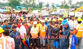 വേ​ത​നം മു​ട​ങ്ങി​യ​തി​നെ​തി​രേ തൊ​ഴി​ലാ​ളി​ക​ൾ സ​മ​ര​ത്തി​ൽ;  മേ​ഘ ക​മ്പ​നി​ക്ക് പു​തി​യ പ്ര​തി​സ​ന്ധി